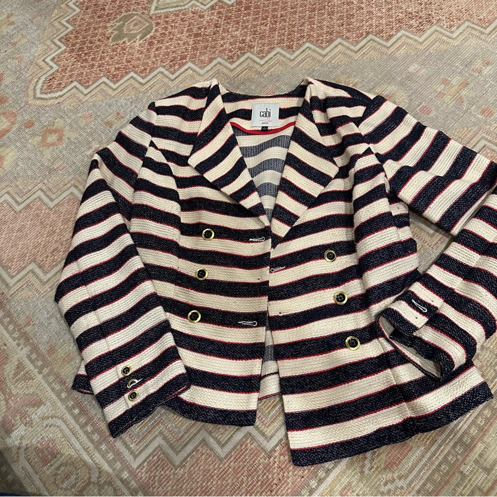 Cabi Cruise Jacket Nautical Stripe Blazer